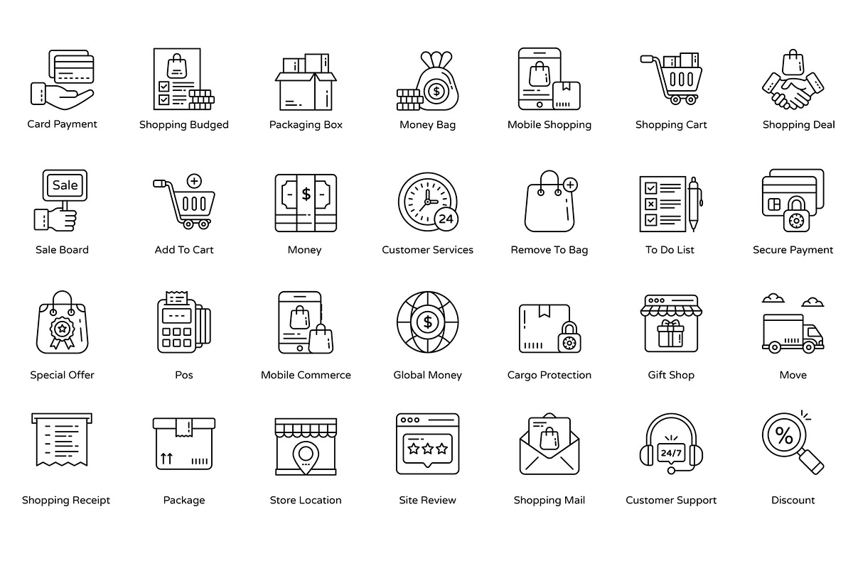 40 high quality Premium line icons, an Outline Icon by soglamun (Photo 4 of 4)