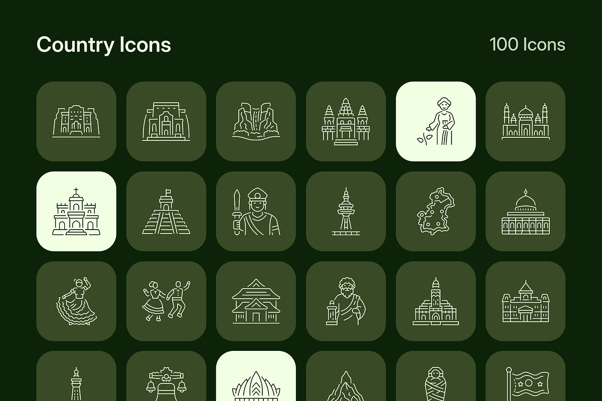 1390 Cultural and Historical Icons, an Outline Icon by Prosymbols (Photo 9 of 25)
