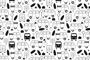 VW Van Transport - Black, a Pattern Graphic by Atelier Esperluette (Thumbnail 2 of 2)