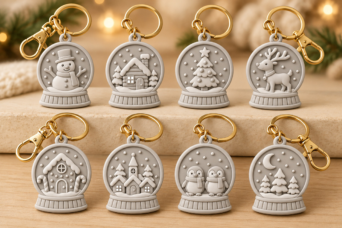 Christmas Snow Globe Keychain STL, an Object 3D Model by Layerology (Photo 2 of 4)