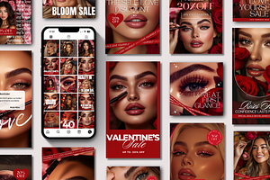 Brows & Lashes Instagram Templates, a Social Media Template by DesignsbyMariaStudio