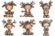 Quirky Christmas Reindeer Clipart, an Illustration by Craft Nest (Thumbnail 8 of 11)