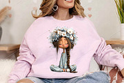 Whimsical Spring Girls Flowers PNG, an Illustration by Canvas Craft (Thumbnail 7 of 7)