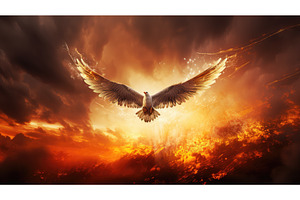 sky fire holy spirit ai generated, a Nature Photo by pikepicture