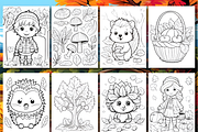 200 Cute Autumn Coloring Pages, a Seasonal Illustration by Coco Bloom (Thumbnail 6 of 9)