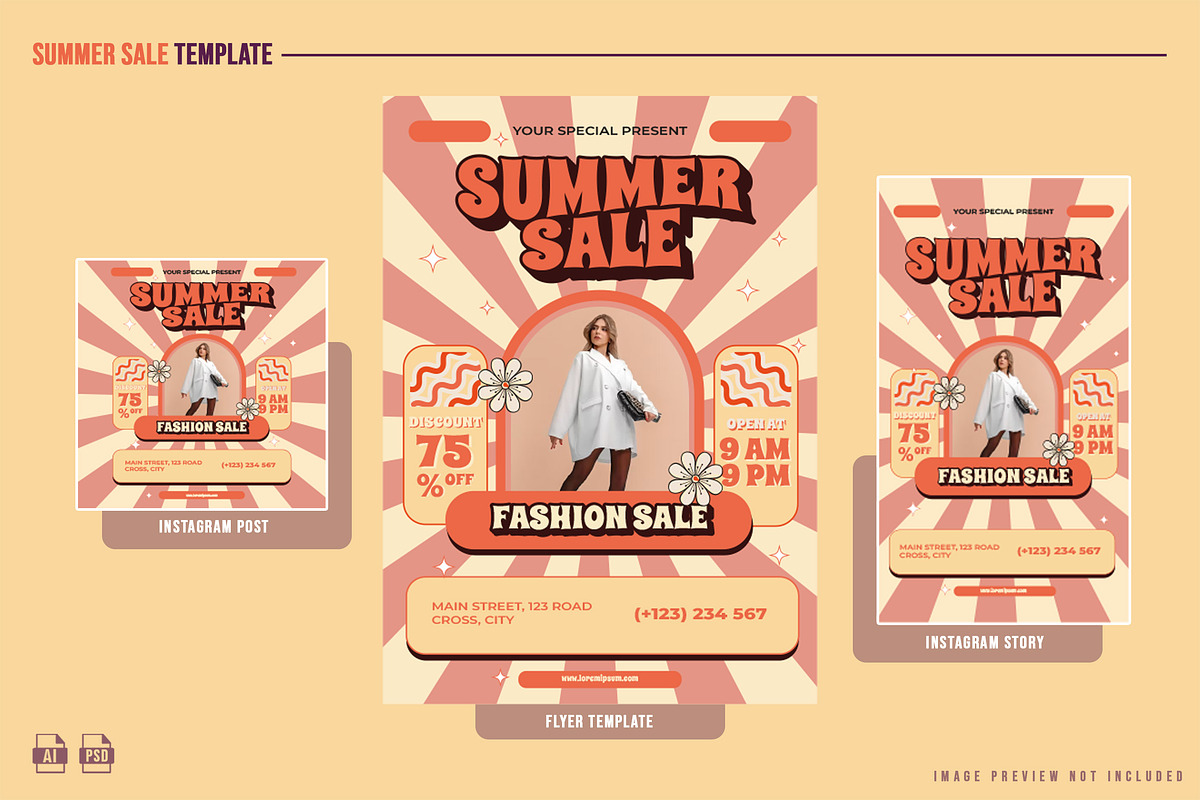 Summer Fashion Sale Template, a Print Template by NOX Labs