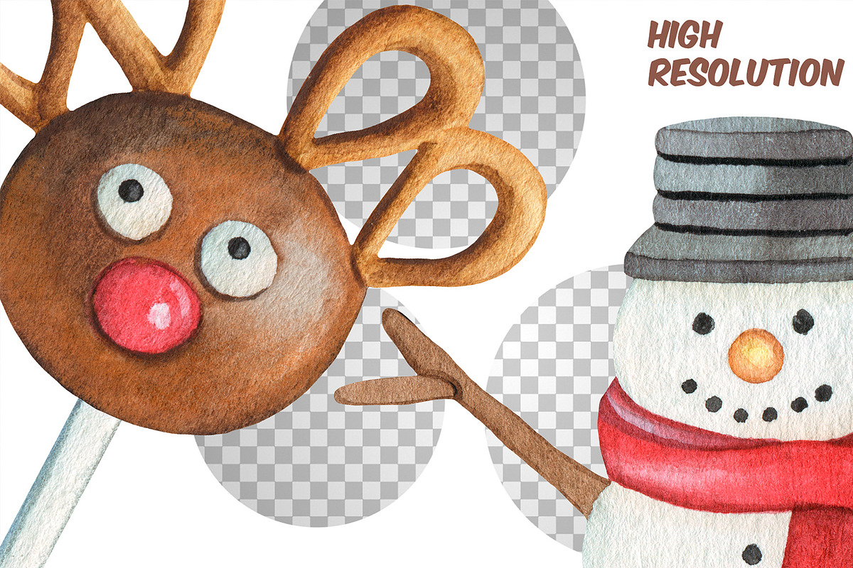 Watercolor Christmas Sweets Clipart, a Food Illustration by ArtfulStudio (Photo 8 of 10)
