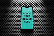 Mobile Phone Mockup Perforated Metal, an iPhone Mockup by smishura (Thumbnail 7 of 13)