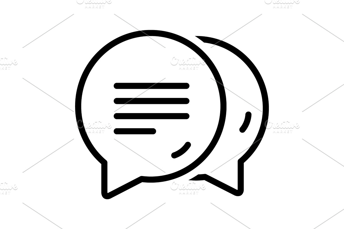 Dialog message black icon, an Outline Icon by Creative priyanka
