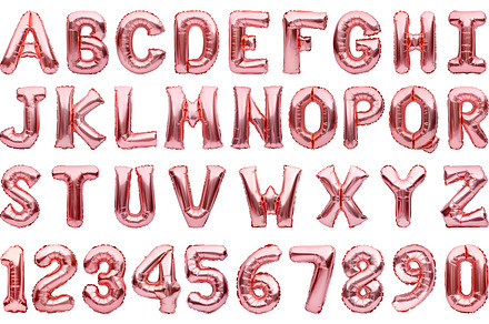 Balloons alphabet and numbers font