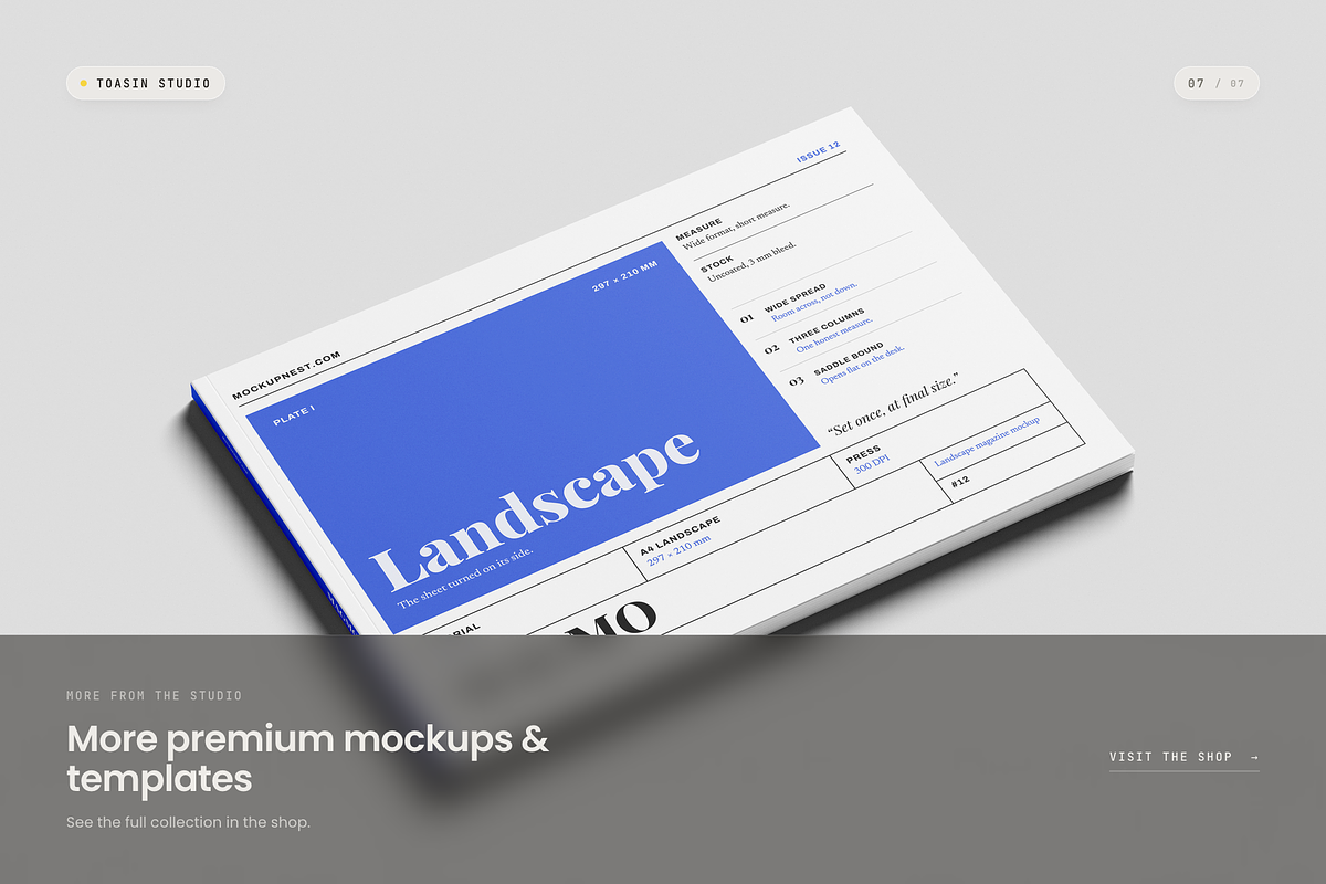 A4 Landscape Magazine Mockup, a Books & Magazine Mockup by Toasin Studio (Photo 7 of 7)