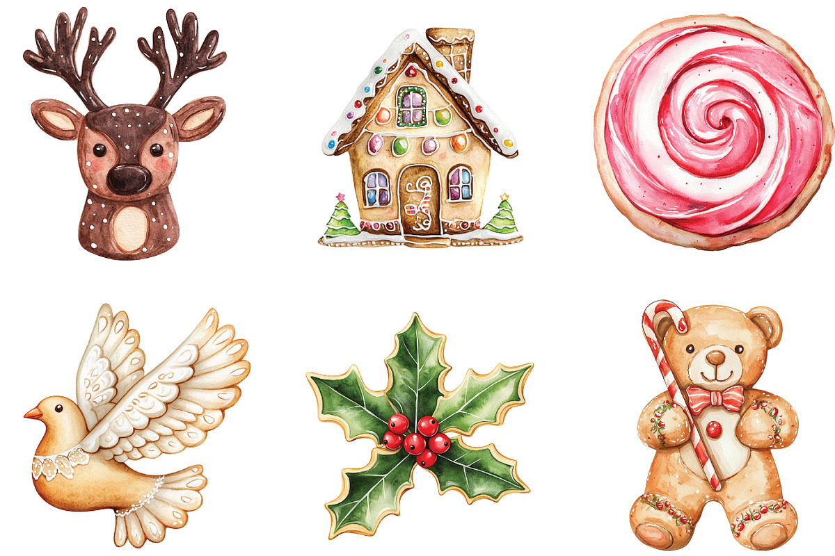 Christmas Cookies Sublimation Clipar, an Illustration by CraftArtStudio (Photo 2 of 6)