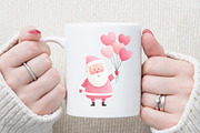 Pink Santa Valentines Clipart Bundle, an Illustration by Sublimation Artist (Thumbnail 5 of 6)