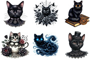 Black Cat Gothic Clipart, an Illustration by DreamArtGraphic (Thumbnail 4 of 4)