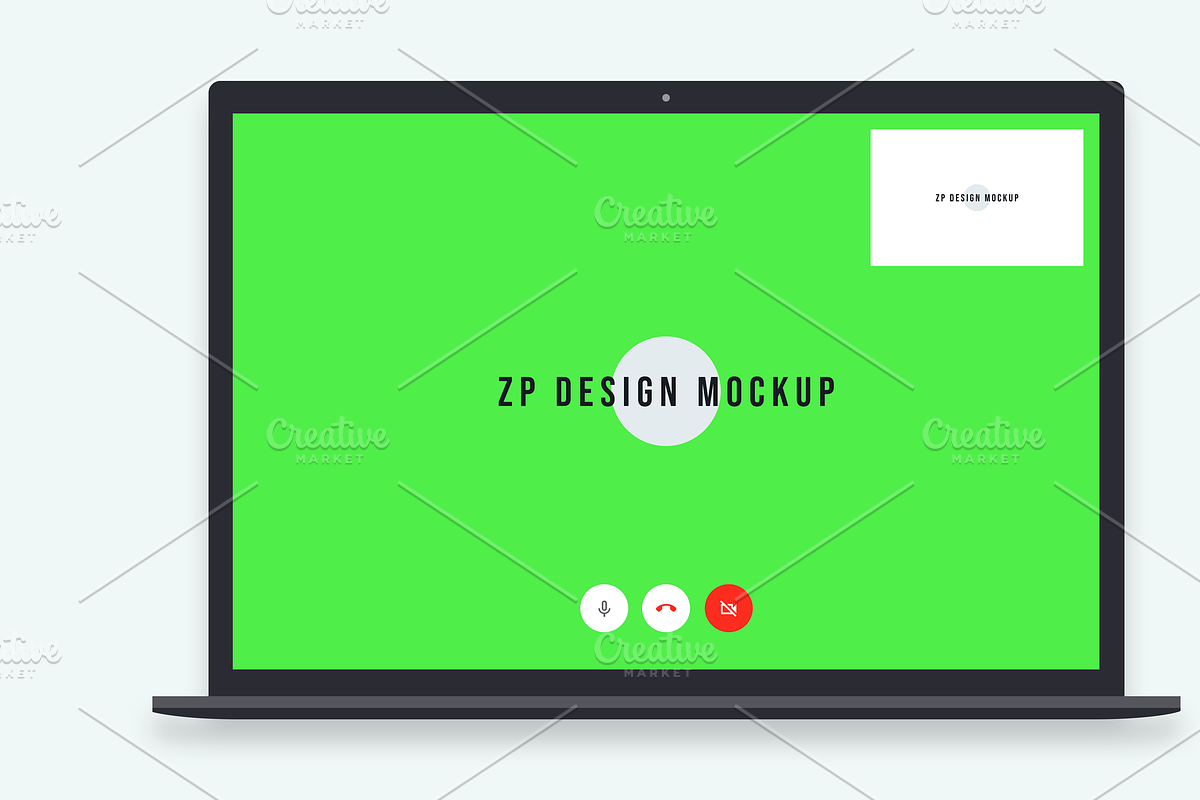 Video Call Mockup PSD l Laptop, a Cups & Container Mockup by ZP Design (Photo 2 of 3)