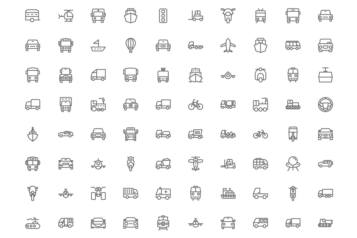 160 Automobile Line Icons, an Outline Icon by Vectors Market (Photo 2 of 3)