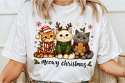 Meowy Christmas Cats Sublimation PNG, a Seasonal Illustration by Canvas Craft (Thumbnail 3 of 6)