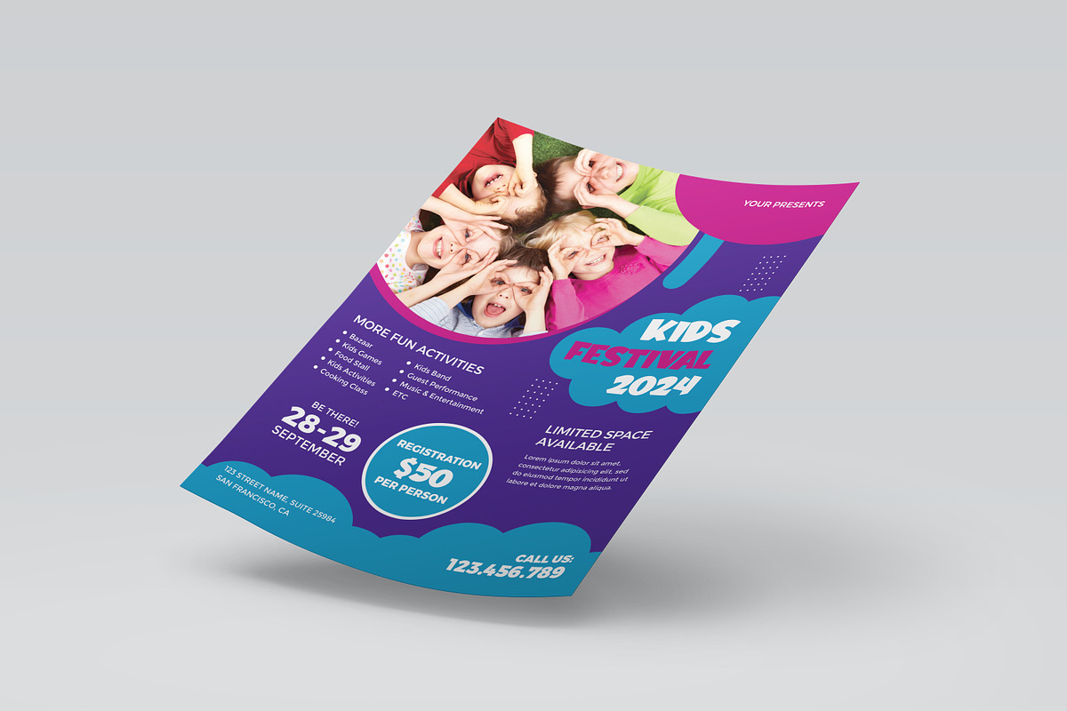Kids Summer Camp Festival Flyer, a Flyer Template by Designscozy (Photo 2 of 5)