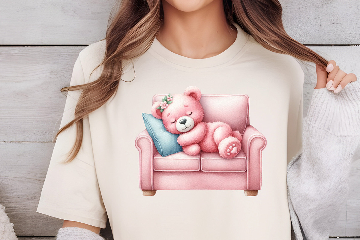 Sleeping Teddy Bear Clipart, an Illustration by DreamCafeArt (Photo 6 of 6)