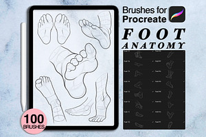 100 foots anatomy procreate brushes