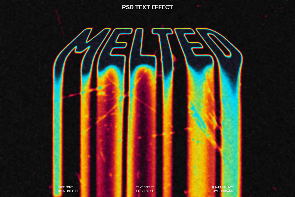 Melted Neon Text Effect PSD, a Layer Style Add-On by Imamul001