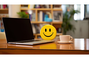 sunny smiley face yellow ai, a Technology Photo by pikepicture