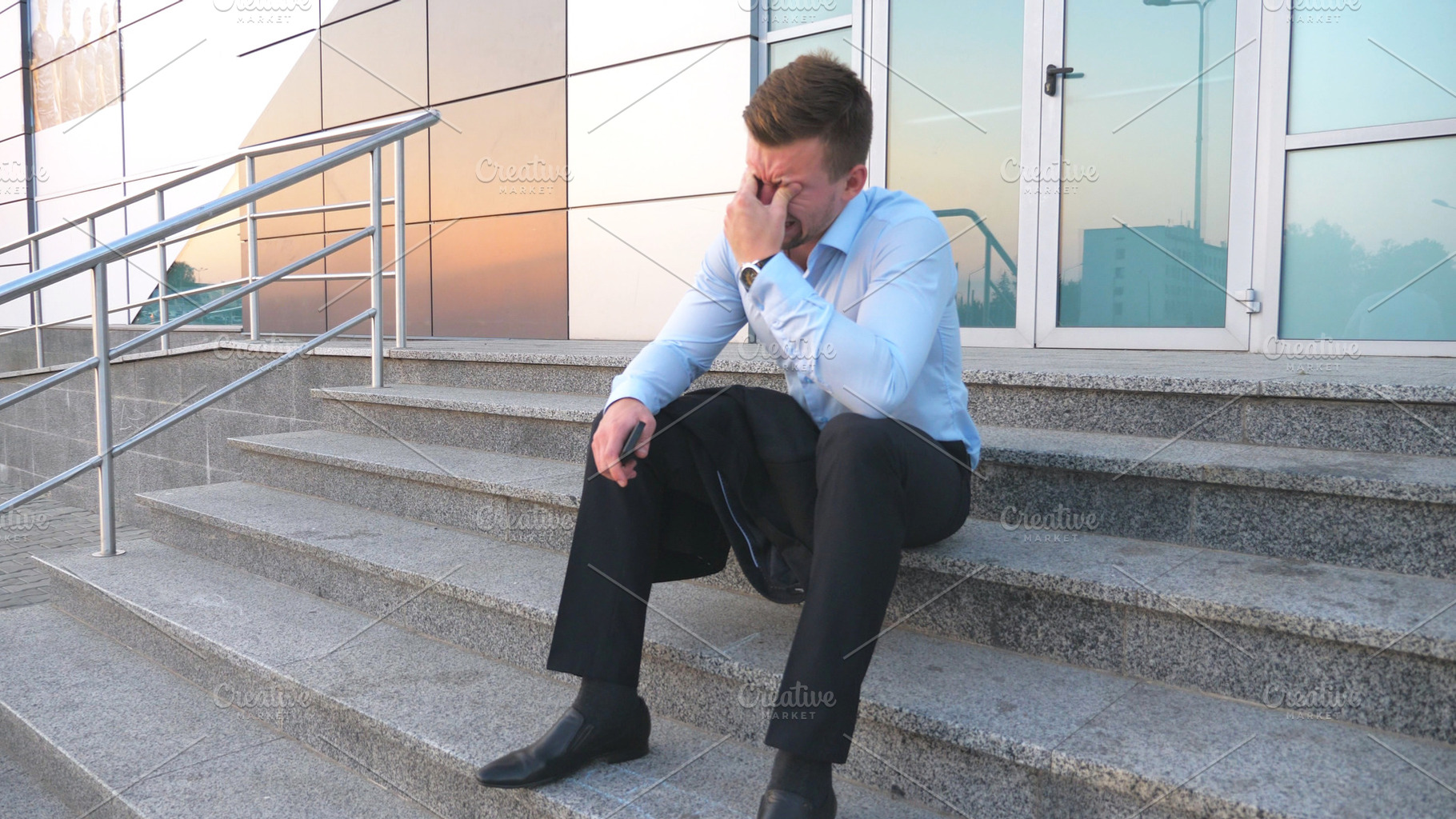 Close up of upset sad manager containing background, bad, and boss, a Person Photo by Footage Autor