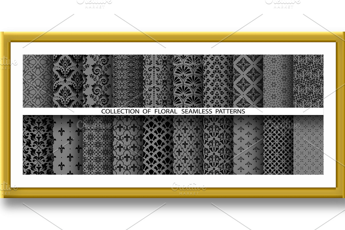 Geometric floral set of patterns, a Pattern Graphic by RODINA (Photo 2 of 3)