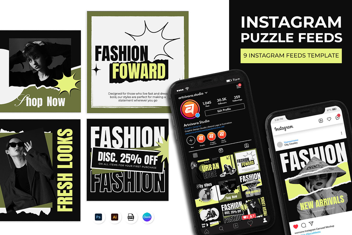 Fashion Urban Instagram Post Puzzle, a Social Media Template by Artnivora.Std (Photo 1 of 2)