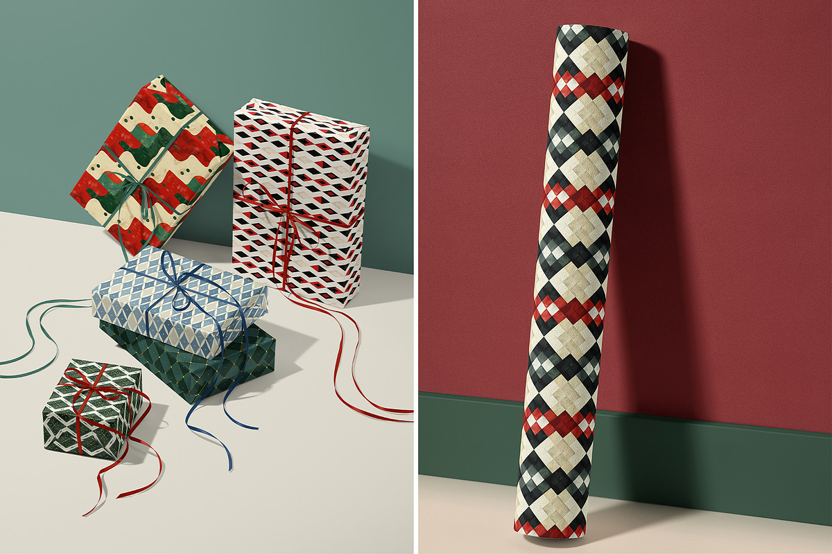 Christmas Abstract Patterns - part 1, a Pattern Graphic by Ninterints (Photo 13 of 19)