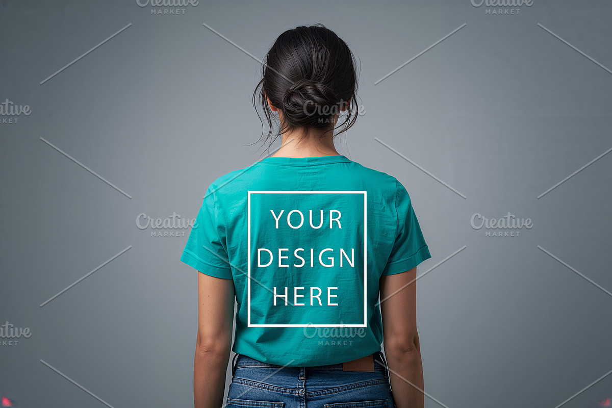 T-Shirt Mockup - Teal Edition, a Shirt Mockup by ForhadGFX (Photo 6 of 12)