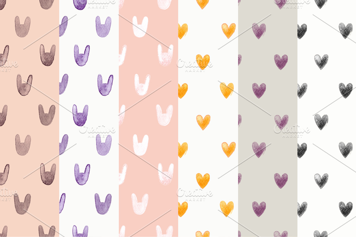Cute watercolor patterns preview 3