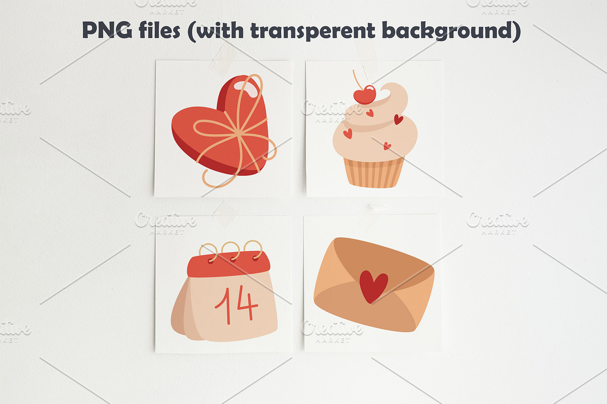 Set of elements for Valentine's Day, an Object Illustration by YuskinKot (Photo 3 of 3)