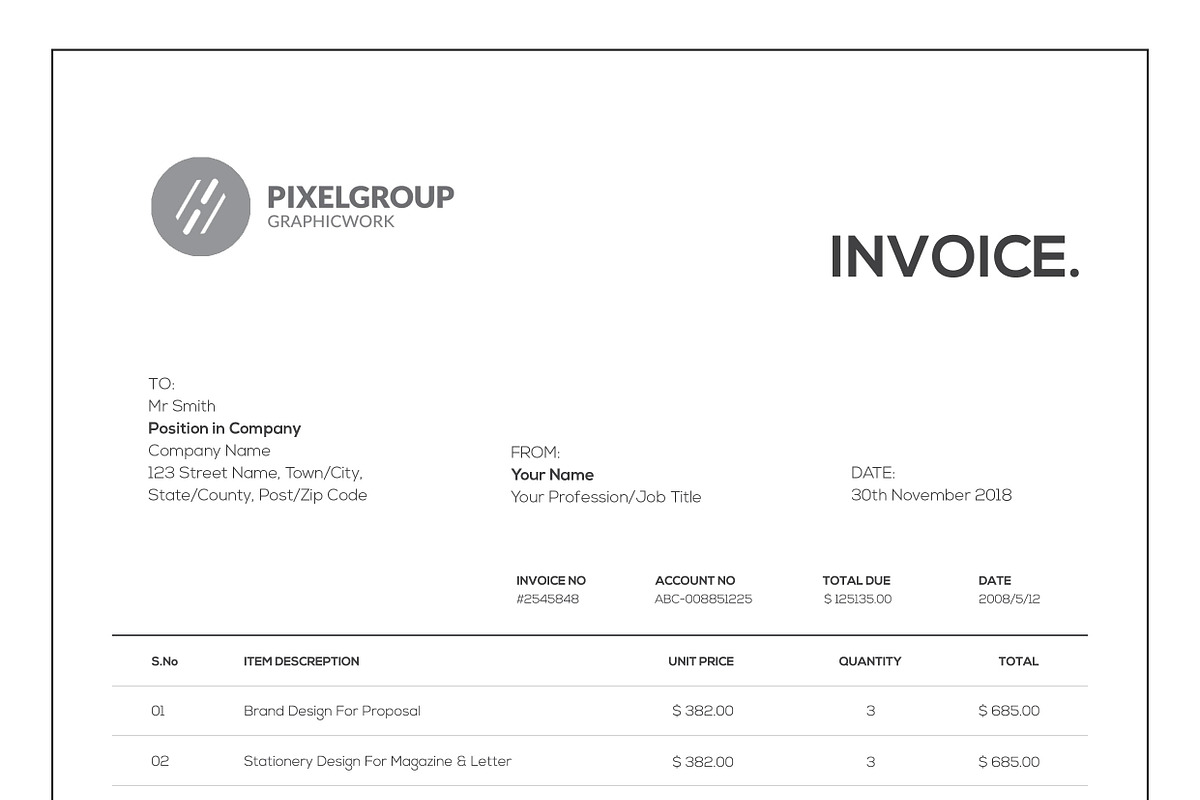 Invoice, a Stationery Template by UX-group (Photo 3 of 4)
