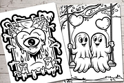 Spooky Valentine’s Day Coloring Page, a Seasonal Illustration by Ink Gallery (Thumbnail 6 of 8)