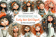 Whimsical Curly Hair Girl Bundle, a Person Illustration by fashionaddict (Thumbnail 1 of 5)