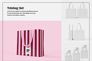 Tote Bag Mockup Set, a Packaging Mockup by Mego-studio (Thumbnail 3 of 7)