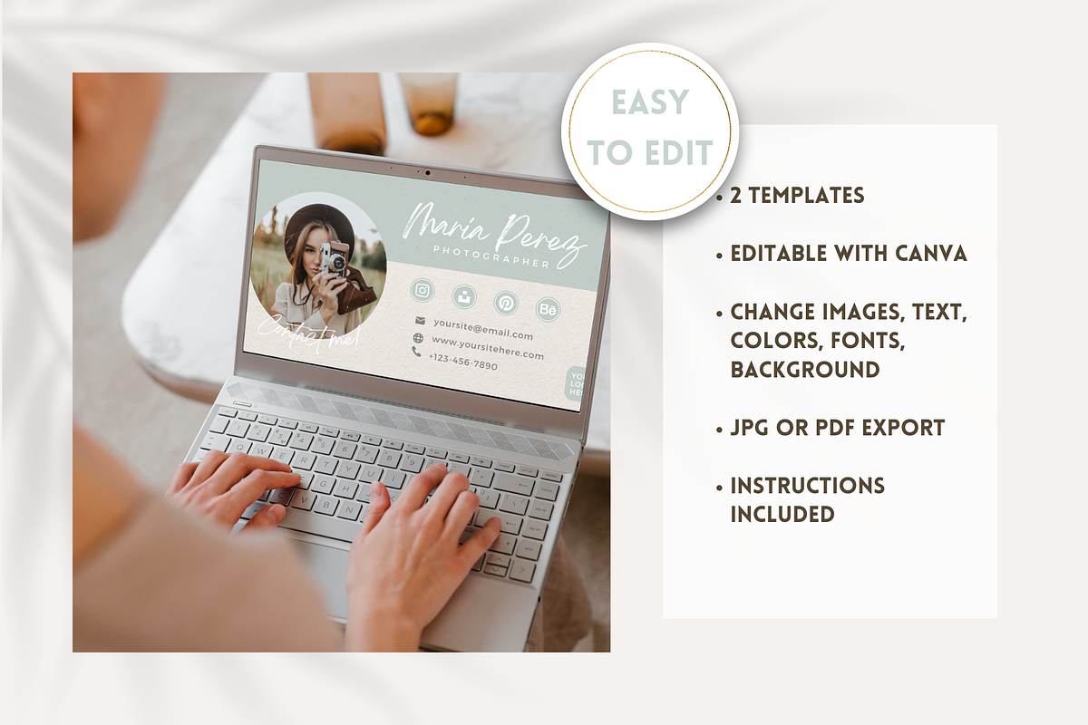 Photographer Email Signature Canva, an Email Template by Golden Horizons Studio (Photo 2 of 10)