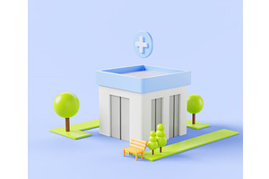 Hospital Building Exterior Isometric