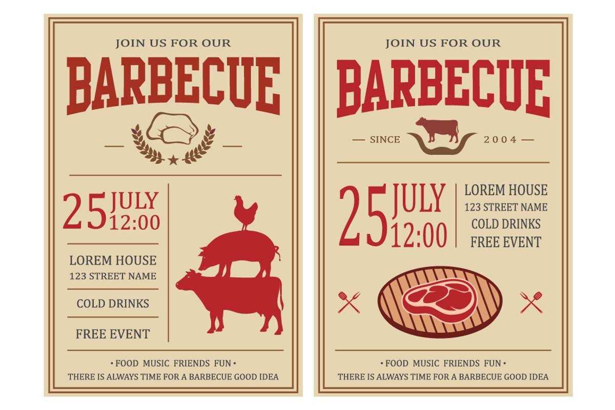 Barbecue posters, a Background Graphic by Tomass2015 (Photo 3 of 3)