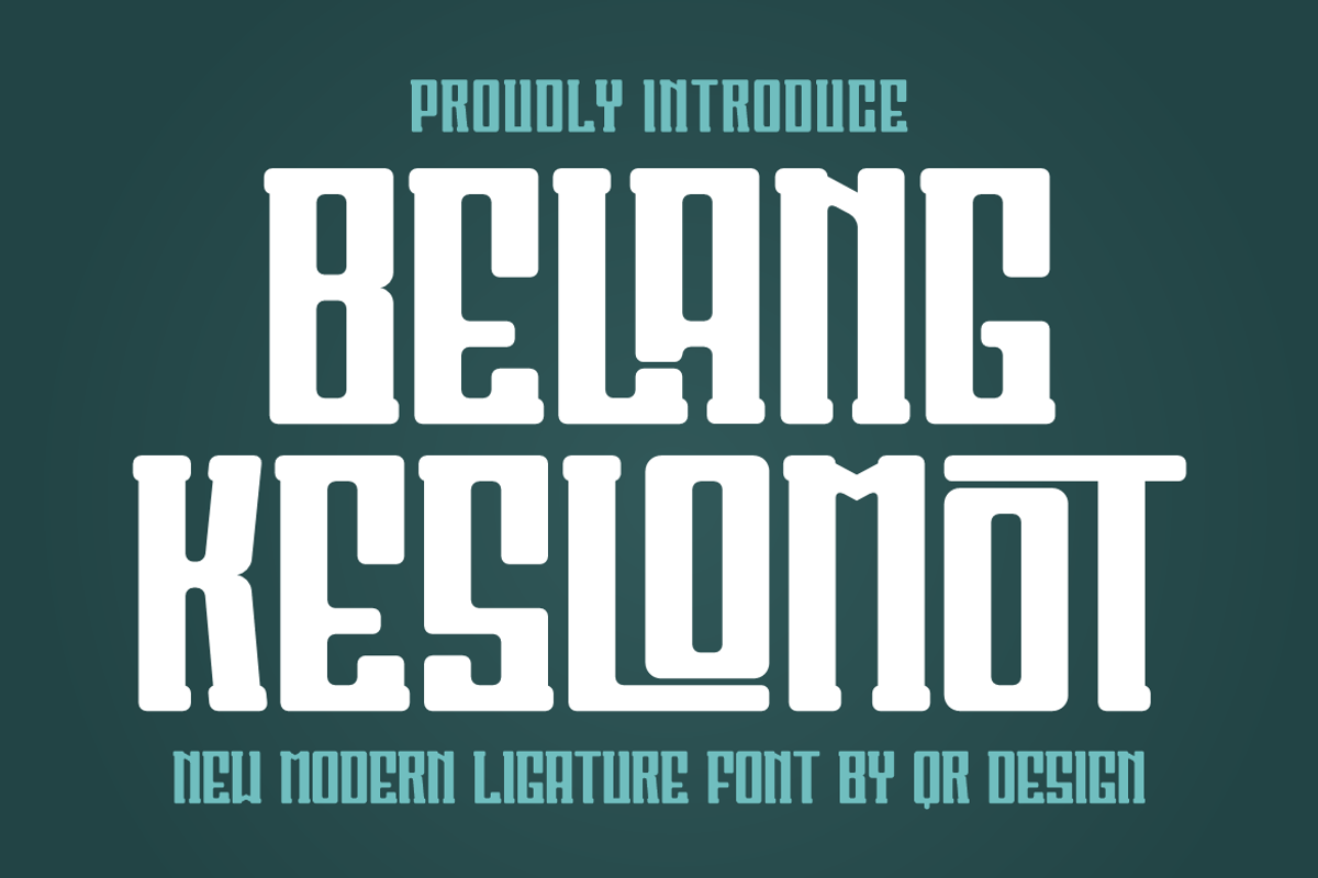 Belang Keslomot, a Serif Font by QR Design Studio (Photo 1 of 8)