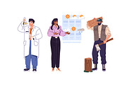 People of different professions set, a Work Illustration by PaperTrident (Thumbnail 13 of 22)