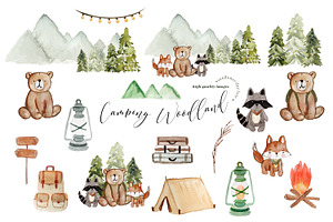 Nursery Camping Woodland Clipart