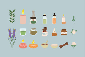 Aromatic Scene Illustration Set, a Healthcare Illustration by studiogstock