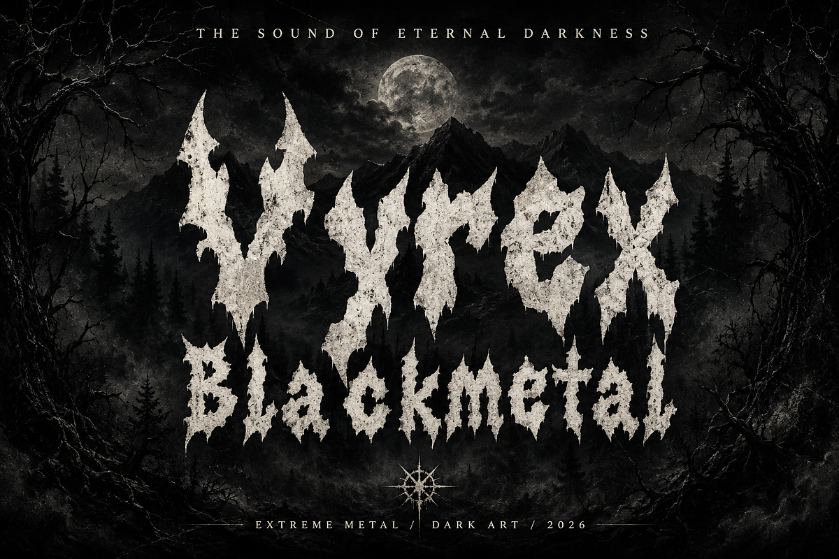 Vyrex Blackmetal, a Script Font by Wow Magic (Photo 1 of 5)