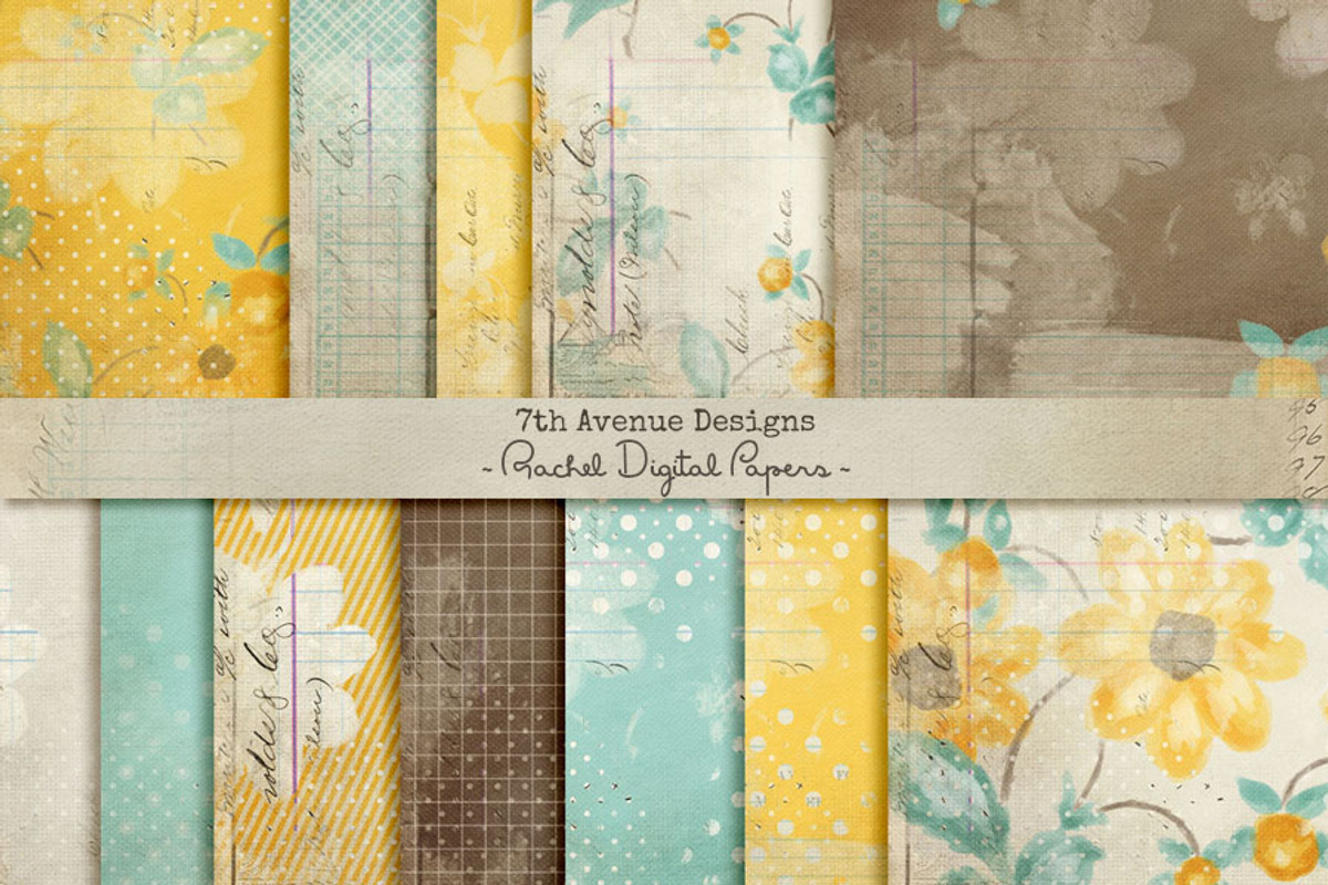 Rachel Digital Papers, a Pattern Graphic by 7th Avenue Designs