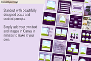 455 Canva Purple Instagram Template, a Social Media Template by Emerald Eyes Design (Thumbnail 5 of 11)