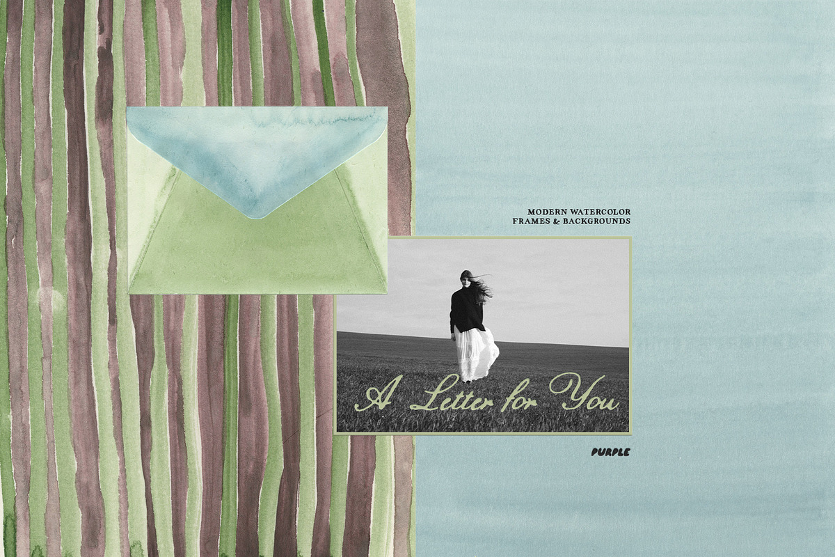 A Letter for You: Watercolor Collage, an Object Graphic by Purple (Photo 13 of 16)