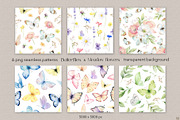 Watercolor Butterflies and Flowers, a Decorative Illustration by Elena Medvedeva (Thumbnail 9 of 12)