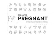 Animated Pregnant Woman Icons, an Outline Icon by Prosymbols (Thumbnail 1 of 5)